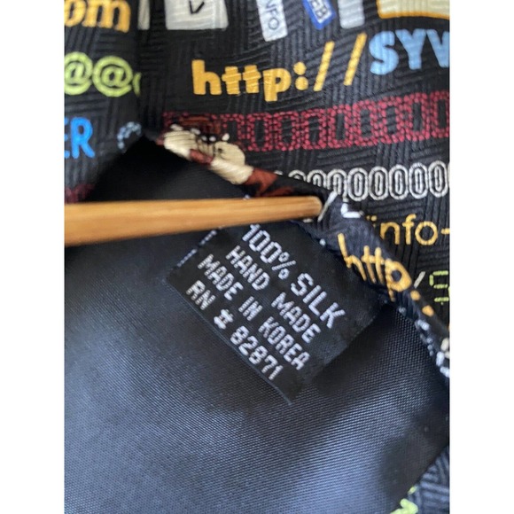 Vintage 1999 90s Warner Bros silk Looney Tunes Internet tie Bugs Bunny Taz Daffy - Picture 7 of 10